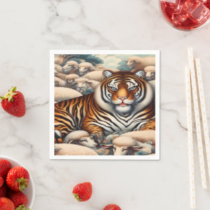 Serviette En Papier Cocktail de tigre classique Napkin