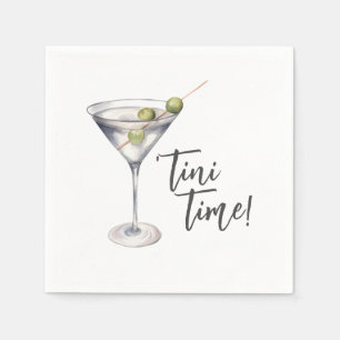 Serviette En Papier Cocktail Drôle 'Tini Time Martini