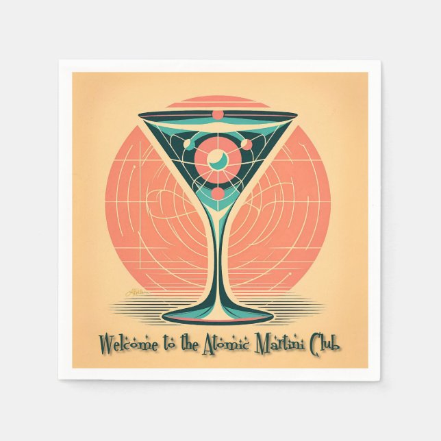 Serviette En Papier Cocktail du Quantum Entanglement Atomic Martini Cl (Devant)