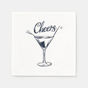Serviette En Papier Cocktail élégant "Cheers" serviettes