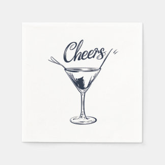 Serviette En Papier Cocktail élégant "Cheers" serviettes