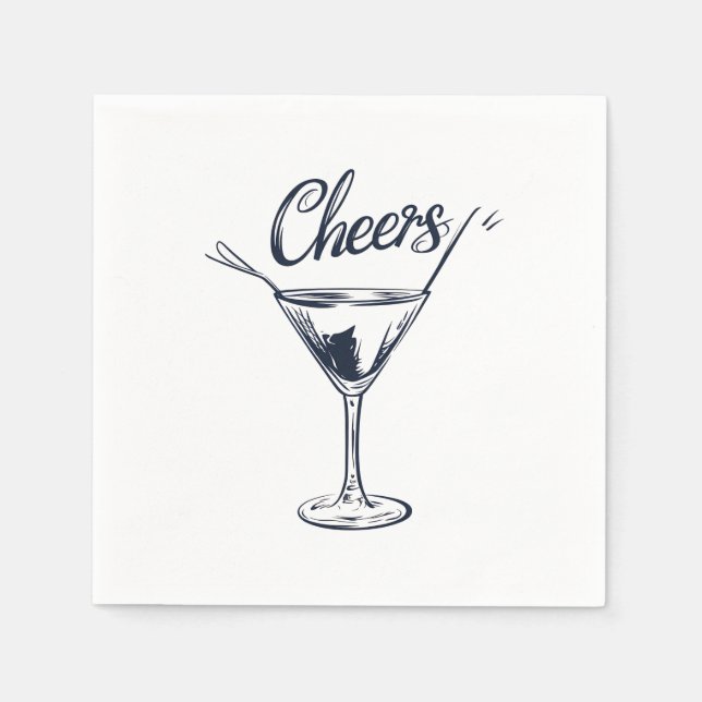Serviette En Papier Cocktail élégant "Cheers" serviettes (Devant)