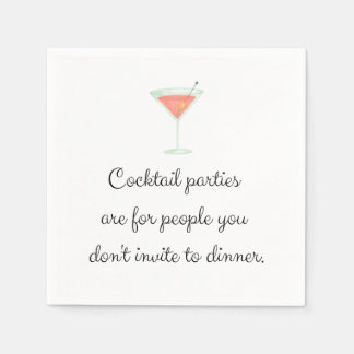 Serviette En Papier Cocktail fête drôle napkin blanc martini