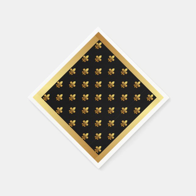 Serviette En Papier Cocktail Fleur de Lis Napkins (Coin)