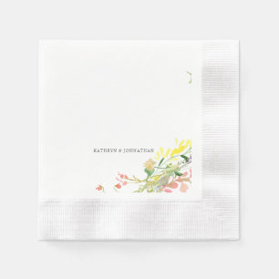 Serviette En Papier Cocktail Fleur sauvage coloré