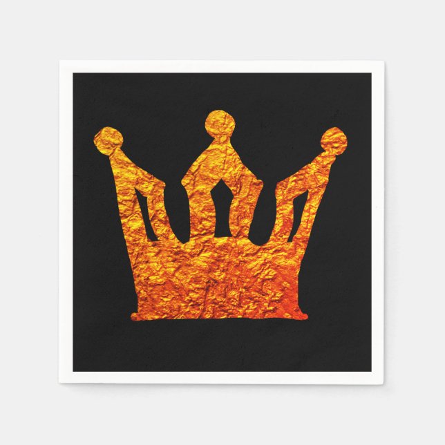 Serviette En Papier Cocktail Gold Crown Standard Napkin (Devant)