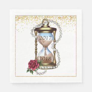 Serviette En Papier Cocktail Gold New Years Eve Napkins