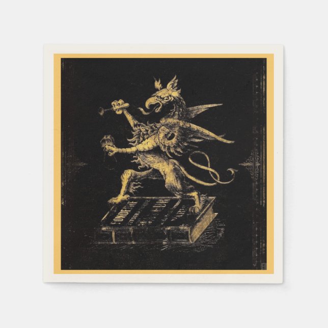 Serviette En Papier Cocktail Griffin Napkin (Devant)