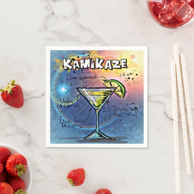 Serviette En Papier Cocktail Kamikaze (#3 sur 12 jeux de recettes de b (En situation)