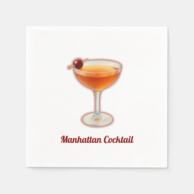Serviette En Papier Cocktail Manhattan (Devant)