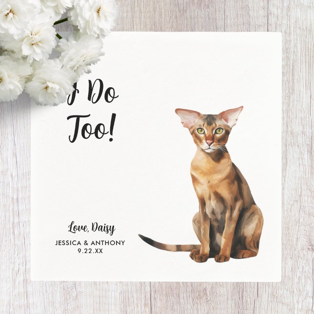 Serviette En Papier Cocktail Mariage de chat (Créateur téléchargé)