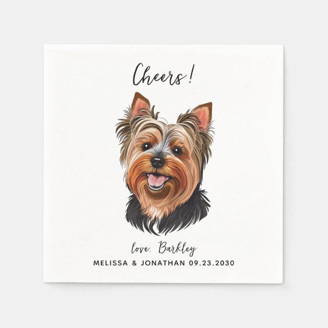 Serviette En Papier Cocktail Mariage de chien (Devant)