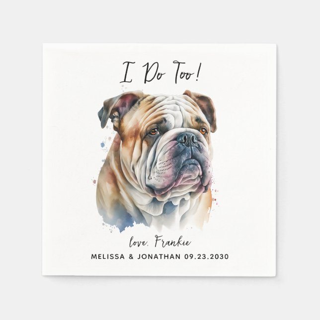 Serviette En Papier Cocktail Mariage de chien (Devant)