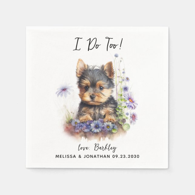 Serviette En Papier Cocktail Mariage de chien (Devant)