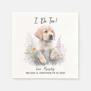 Serviette En Papier Cocktail Mariage de chien