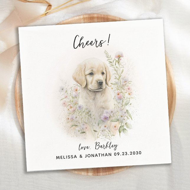 Serviette En Papier Cocktail Mariage de chien (Créateur téléchargé)