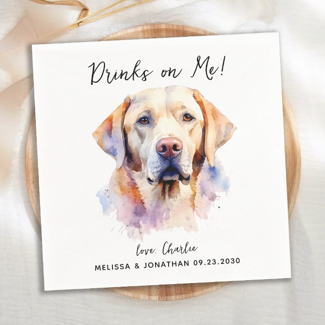 Serviette En Papier Cocktail Mariage de chien de trieuse du Labrador j (Créateur téléchargé)