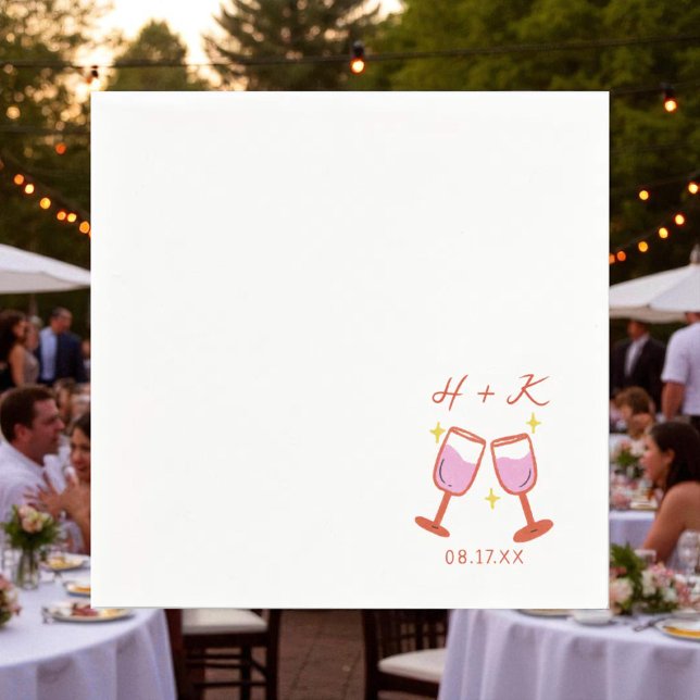 Serviette En Papier Cocktail Mariage de la partie Engagement (Créateur téléchargé)