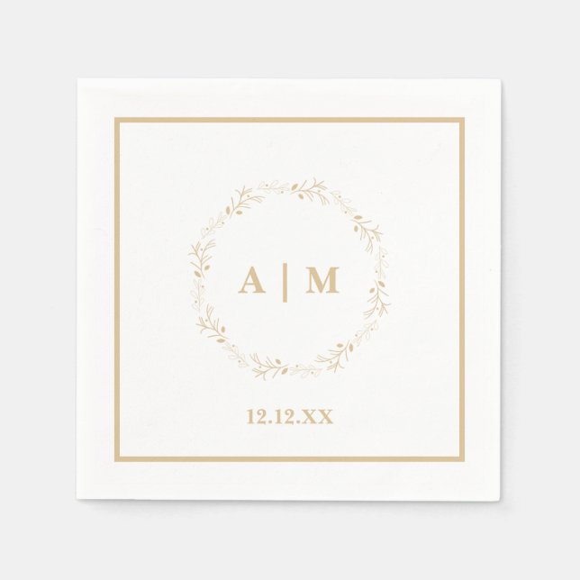 Serviette En Papier Cocktail mariage Napkin (Devant)