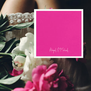 Serviette En Papier Cocktail Mariage rose chaud