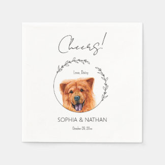 Serviette En Papier Cocktail Mariage simple Chow Chow Chien