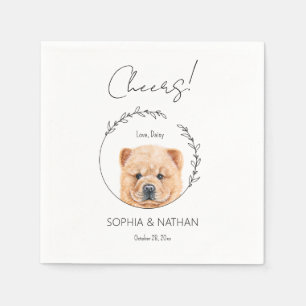 Serviette En Papier Cocktail Mariage simple Chow Chow Chien