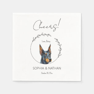 Serviette En Papier Cocktail Mariage simple Doberman Pinscher Dog