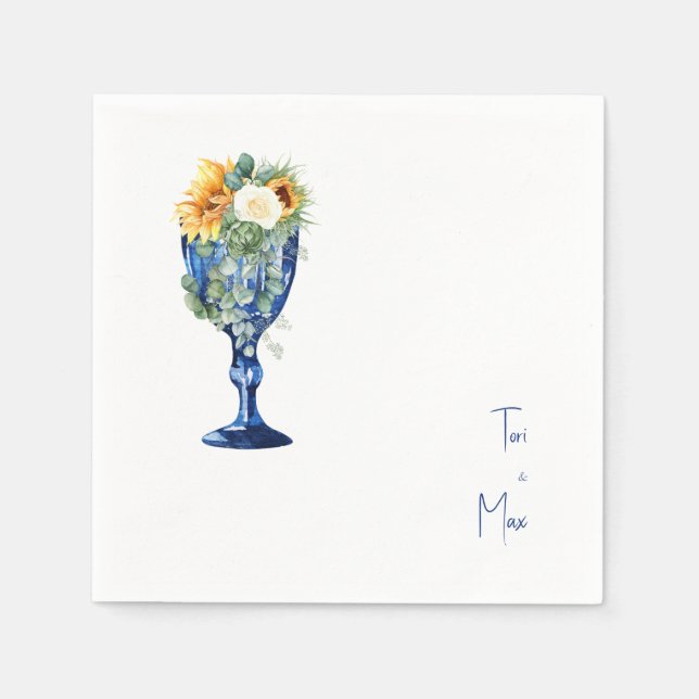 Serviette En Papier Cocktail Mariage toscan superbe (Devant)
