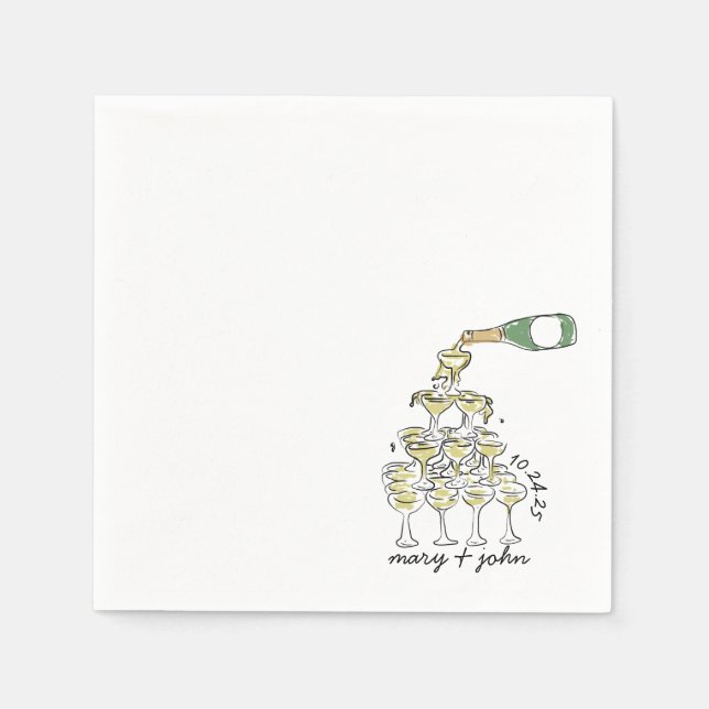 Serviette En Papier Cocktail Mariage Whimsical serviettes (Devant)