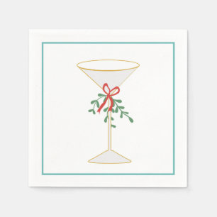 Serviette En Papier Cocktail Martini & Mistletoe Napkin