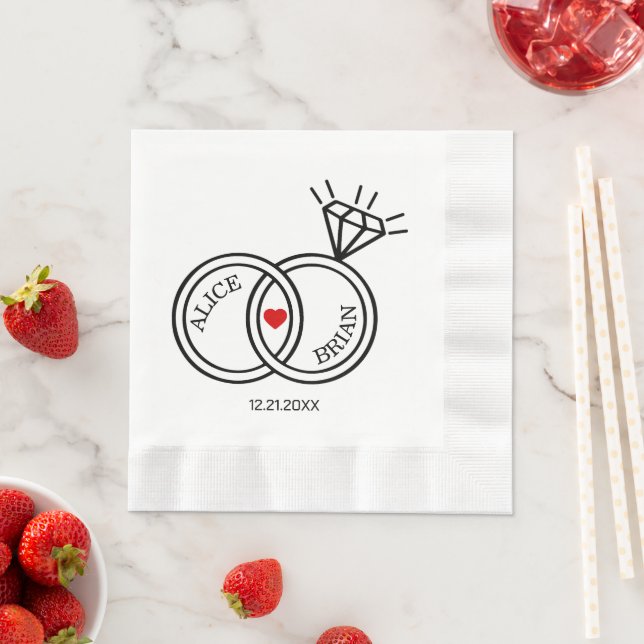 Serviette En Papier Cocktail mignon pour une réception de mariage (En situation)