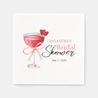 Serviette En Papier Cocktail moderne Boire Bow Fête des mariées rose