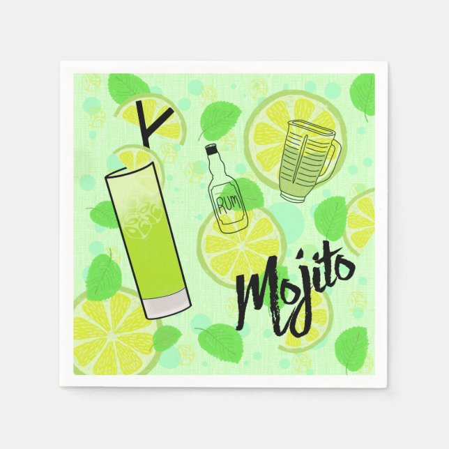 Serviette En Papier Cocktail Mojito (Devant)