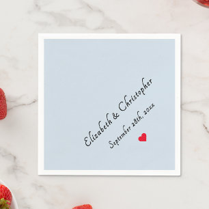 Serviette En Papier Cocktail Monogram Light Dusty Blue Wedding Party