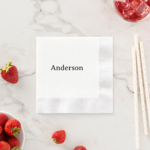 Serviette En Papier Cocktail Monogramme Professionnel Simple