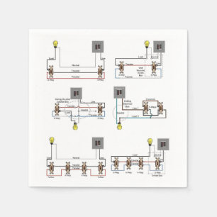 Serviette En Papier Cocktail Napkin avec Diagrammes de câblage à 3 voi