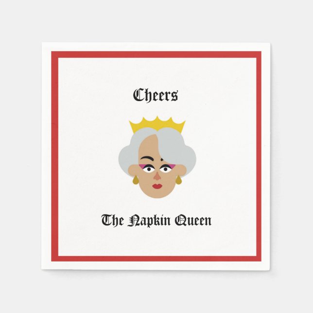 Serviette En Papier Cocktail Napkin Cheers de Napkin Queen (Devant)