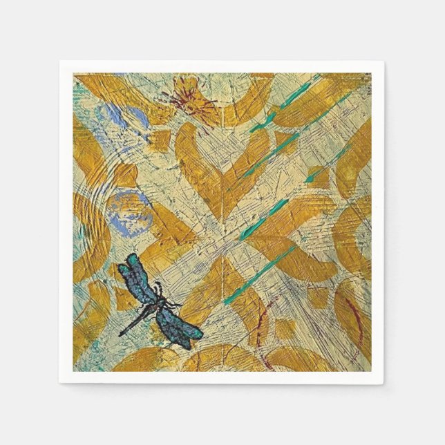 Serviette En Papier Cocktail Napkin Dragonfly (Devant)