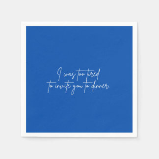 Serviette En Papier Cocktail napkin drôle de script bleu