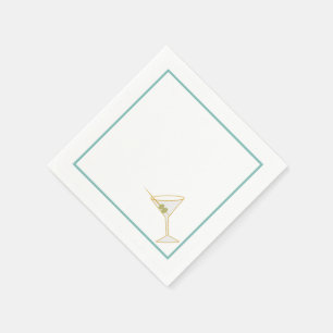 Serviette En Papier Cocktail Napkin II Martini & Olive