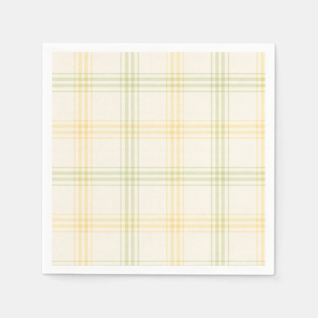 Serviette En Papier Cocktail Napkin | Lime & Lemon Plaid | Gin & Tonic (Devant)