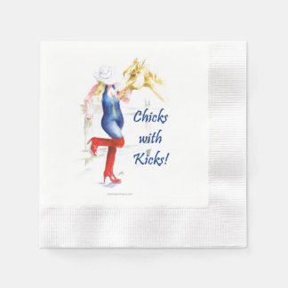 Serviette En Papier Cocktail Napkin-Sassy Cowgirl - Chicks with Kicks
