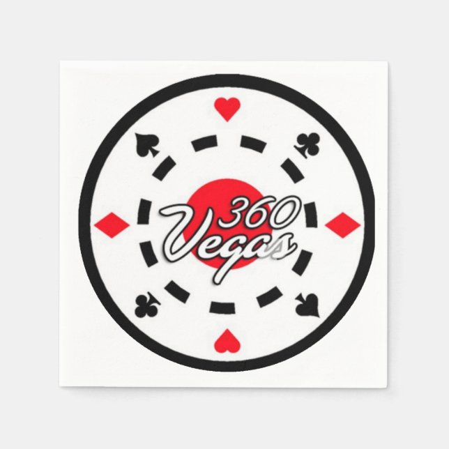Serviette En Papier Cocktail Napkins 360 Vegas Chip Logo (Devant)