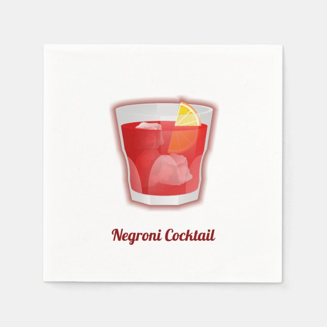 Serviette En Papier Cocktail Negroni (Devant)