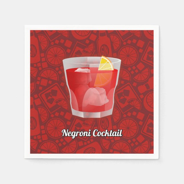 Serviette En Papier Cocktail Negroni (Devant)