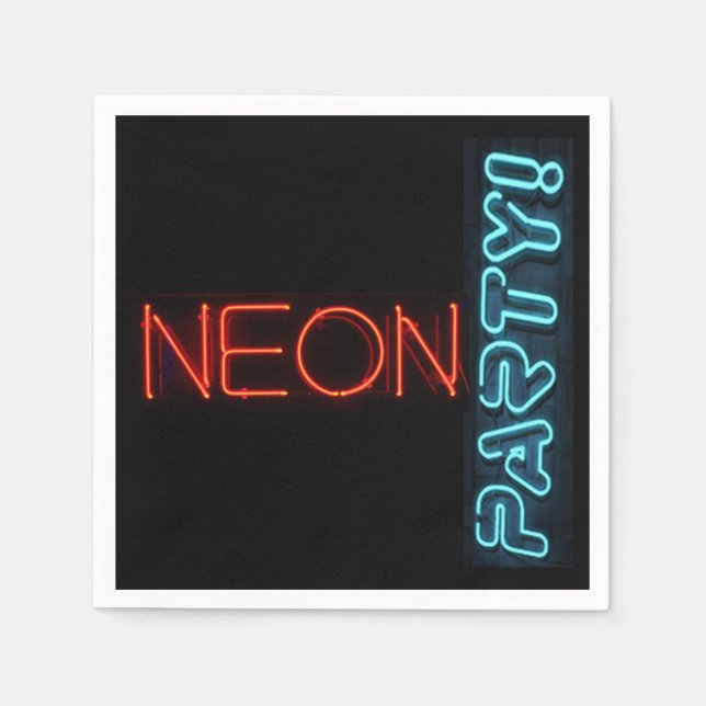 Serviette En Papier Cocktail Neon Party Napkin (Devant)