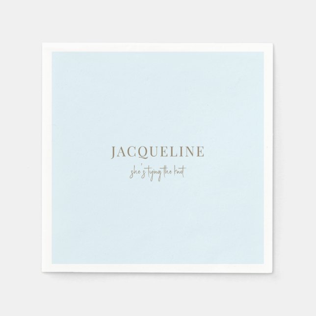 Serviette En Papier Cocktail Nœud Icy Blue (Devant)