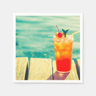 Serviette En Papier Cocktail orange fruité