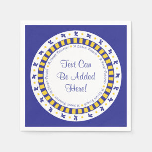 Serviette En Papier Cocktail Pâque Napkins Motif bleu/jaune étoile