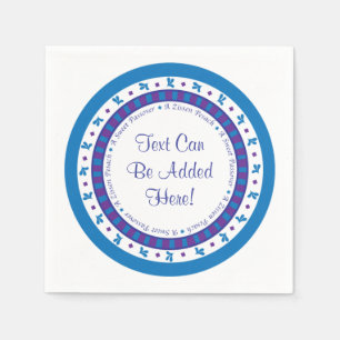 Serviette En Papier Cocktail Pâque Napkins Motif violet/bleu étoile